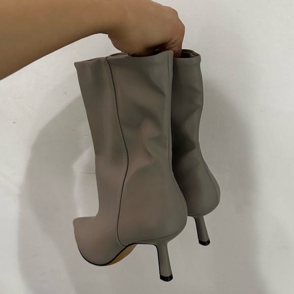H&M Faux Leather Calf Length Heel Booties - Picture 4 of 5